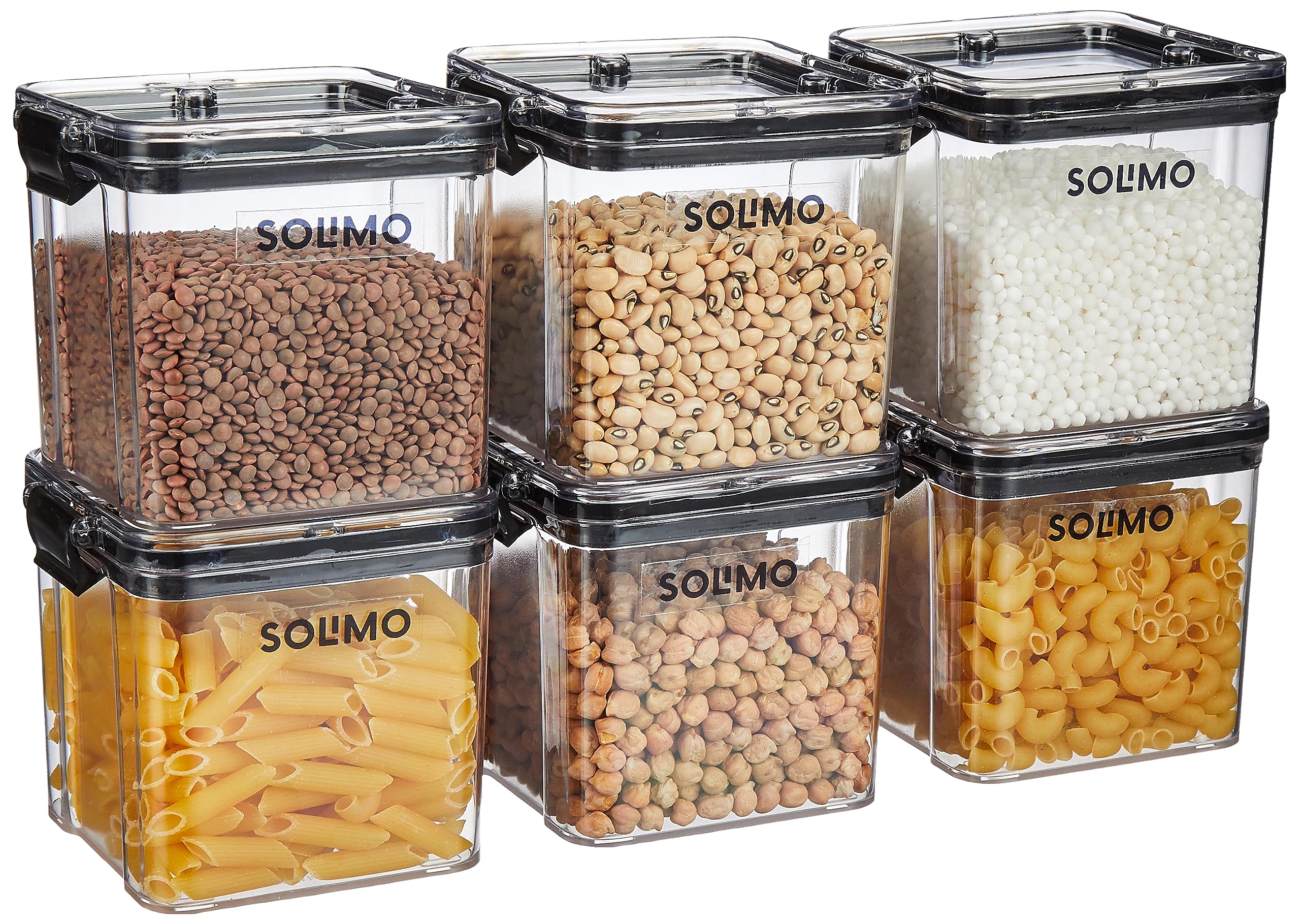 Amazon Brand - Solimo Plastic Multipurpose Airtight Containers For Kitchen, Square, Set Of 6, 700 Ml Each, Black (B0C1JVHZ23) Amazon Price History, Amazon Price Tracker
