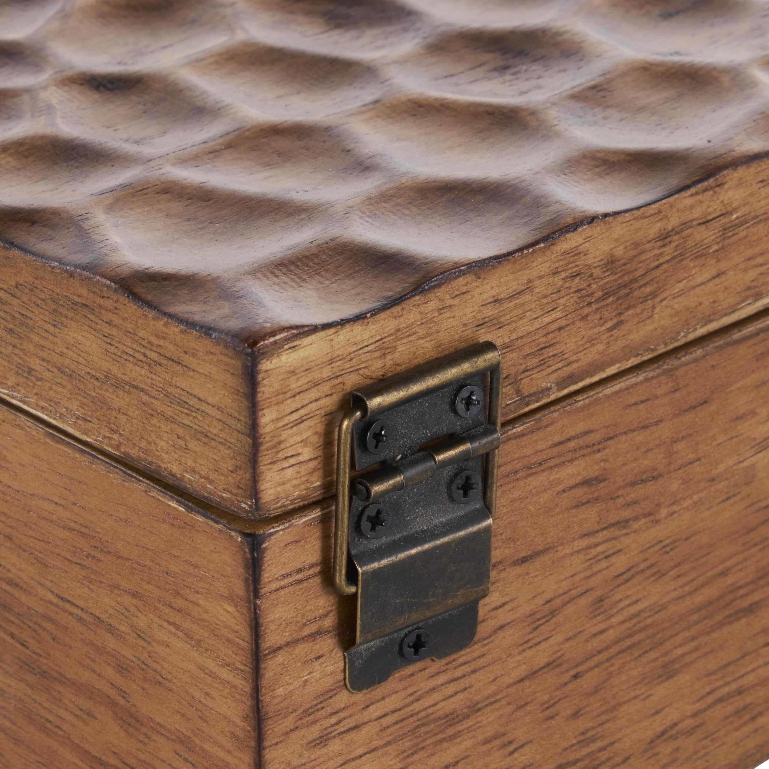 Amazon.co.jp: Deco 79 木製幾何学模様装飾ボックス テクスチャード