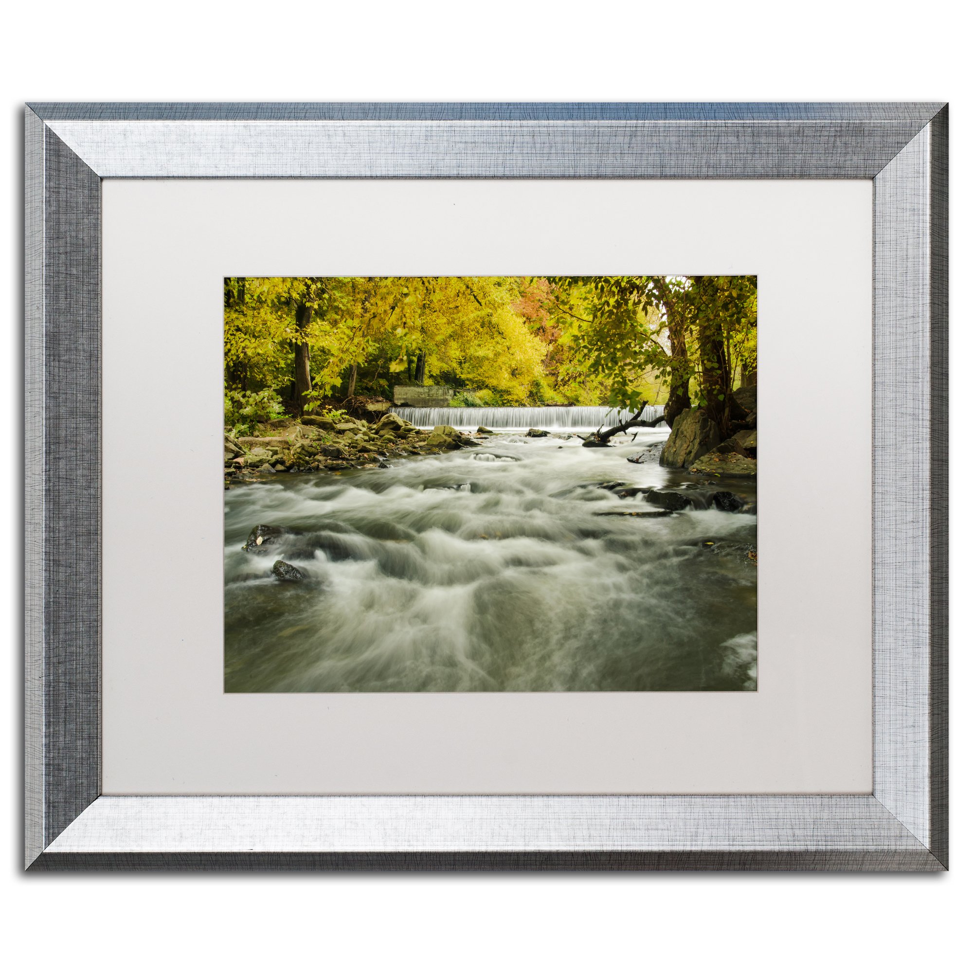 Hoopes Falls in the Autumn by PIPA Fine Art, White Matte, Silver Frame 16x20-Inch