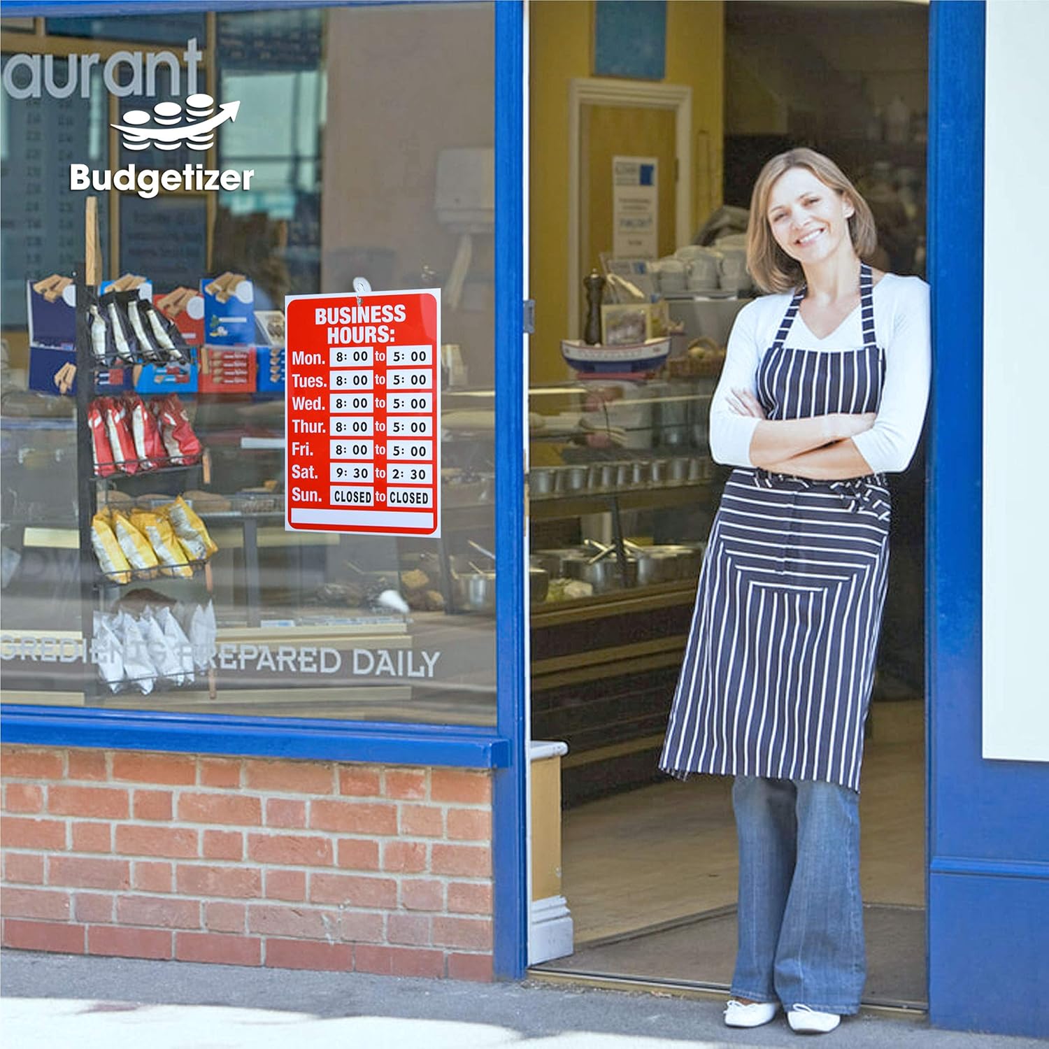 Business Hour Open Closed Sign – Bundle of Office Hours Sign Will Return Clock with Suction Cups for Door Window Businesses Stores Restaurants Bars Retail Barbershop Salon Shops (Business Hours) : Office Products