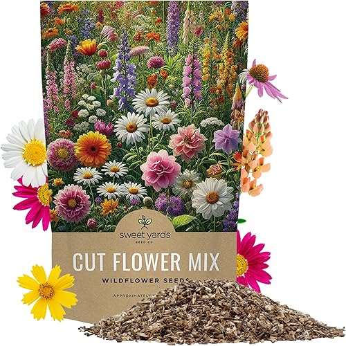 Miniatura 10 de Cut Flower Garden Seeds – Paquete extra grande de 1 onza – Más de 7,500 semillas frescas de flores silvestres polinizadas abiertas sin OMG – Anuales