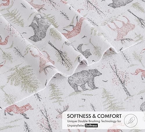 Vista 363 de RUVANTI Sábanas de franela 100% algodón King 4 piezas Celestial Stag Ciervo celestial