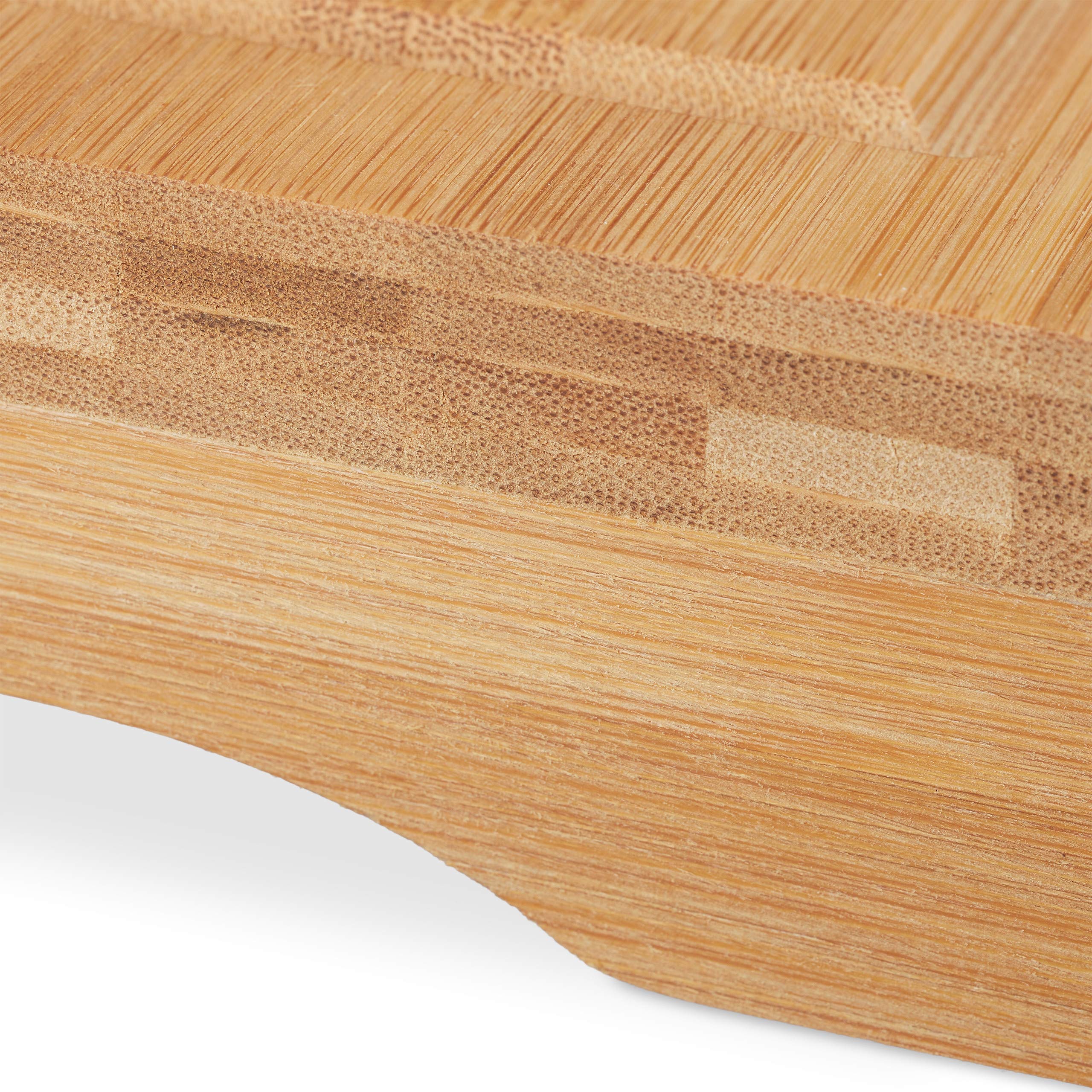 Relaxdays Tabla de Cortar de Bambú, Set 2, Tableros Carnes, Antideslizante, Madera de Cocina XXL, 5x52x29cm, Natural