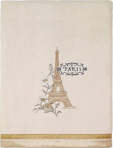 Avanti Linens - Toalla de baño, toalla de algodón suave y absorbente (colección Paris Botanique, marfil) 50.00 x 27.00 pulgadas