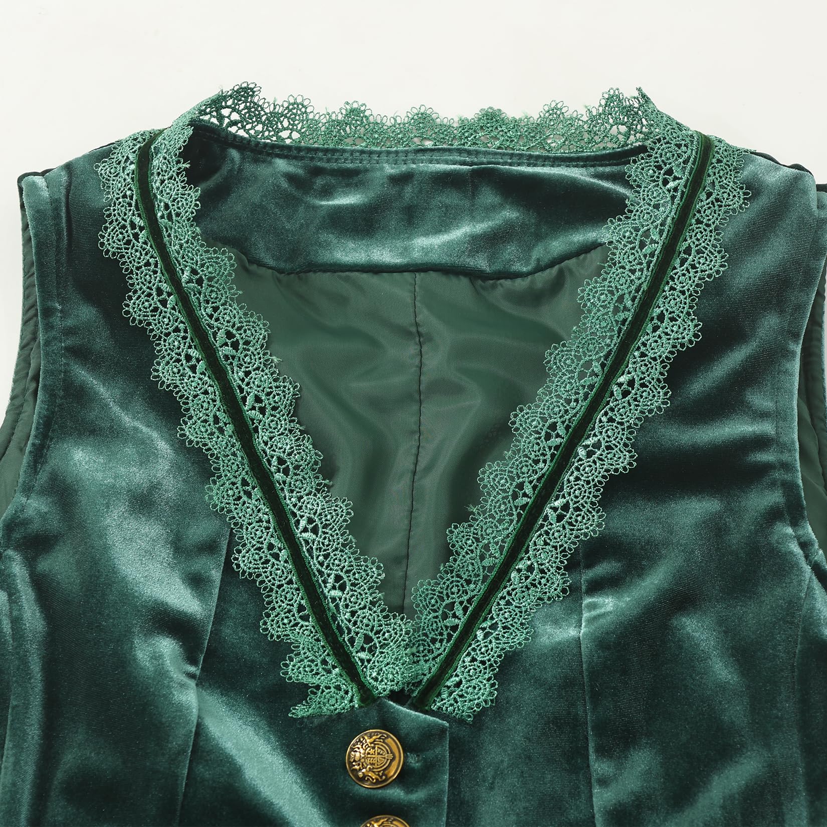 CAMDOM Victorian Gothic Steampunk Samt Korsett Top Weste Vintage V-Ausschnitt Bustier für Damen
