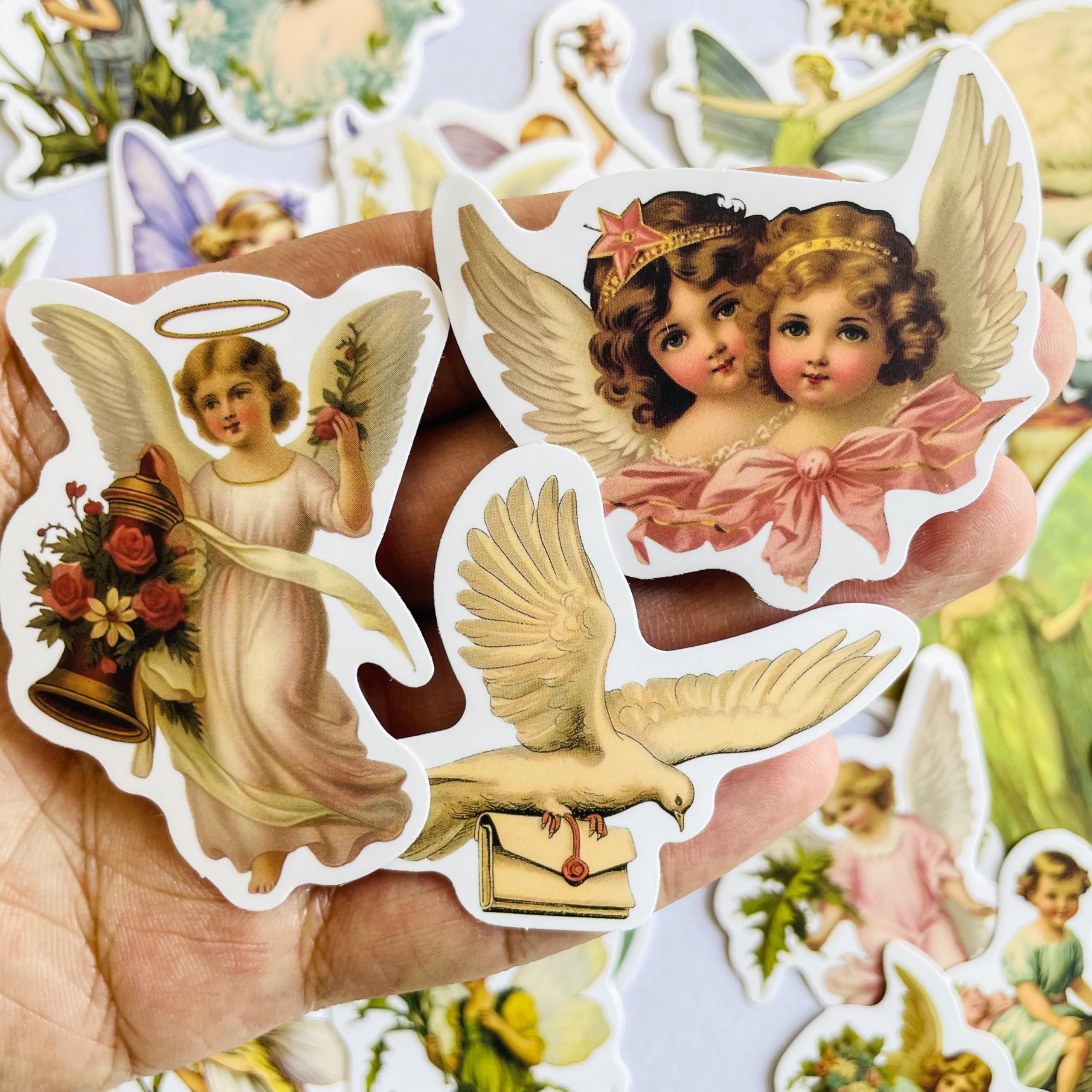 50 PCS Vintage Victorian Angel Fairy Stickers Pack for