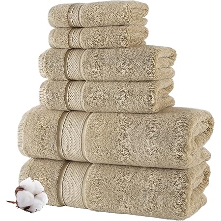 NOVA Luxury Linen - Hotel Quality Turkish Towel Set for Bathroom | 2 Bath Towels, 2 Hand Towels, 2 Washcloths
