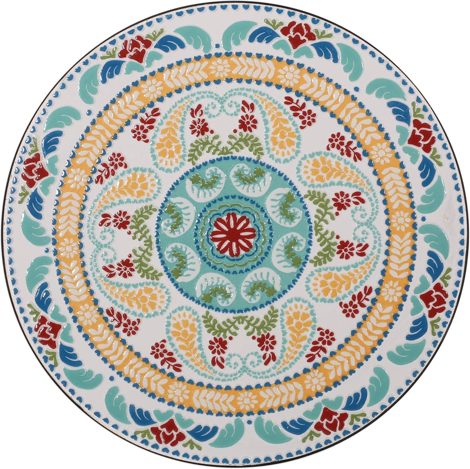 Christopher Knight Home Ignativs Indoor Side Table with Tile Top, Yellow, Red, and Black