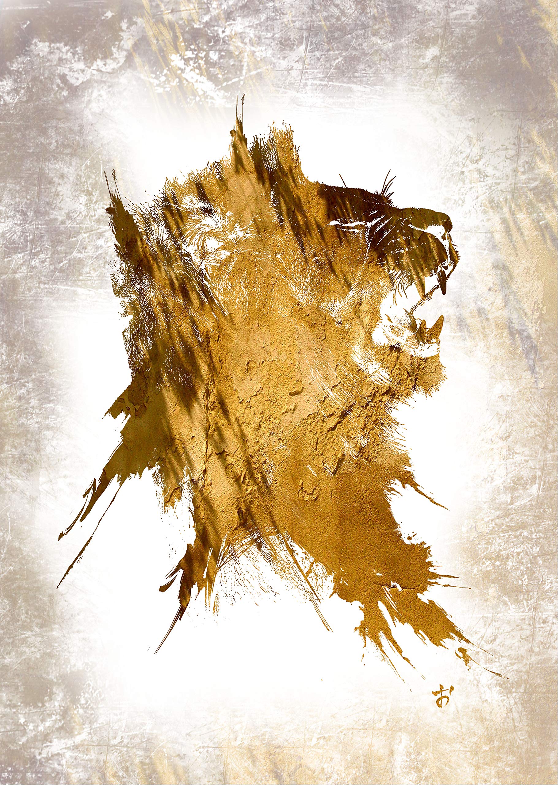 Toile animaux lion Nov'Art grand format pour décoration murale moderne