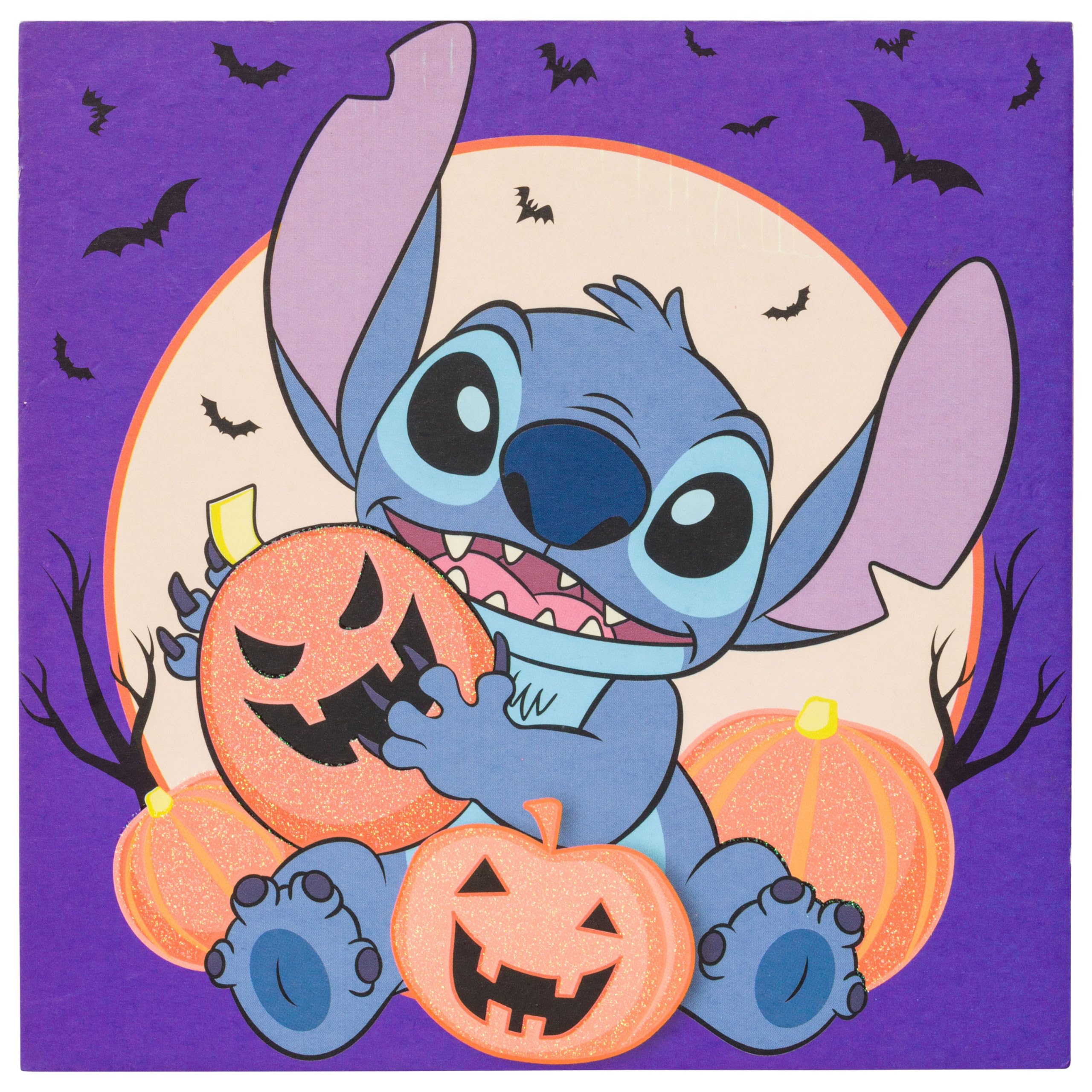 Lilo and Stitch plaque murale Halloween citrouille Glitter de 15cm