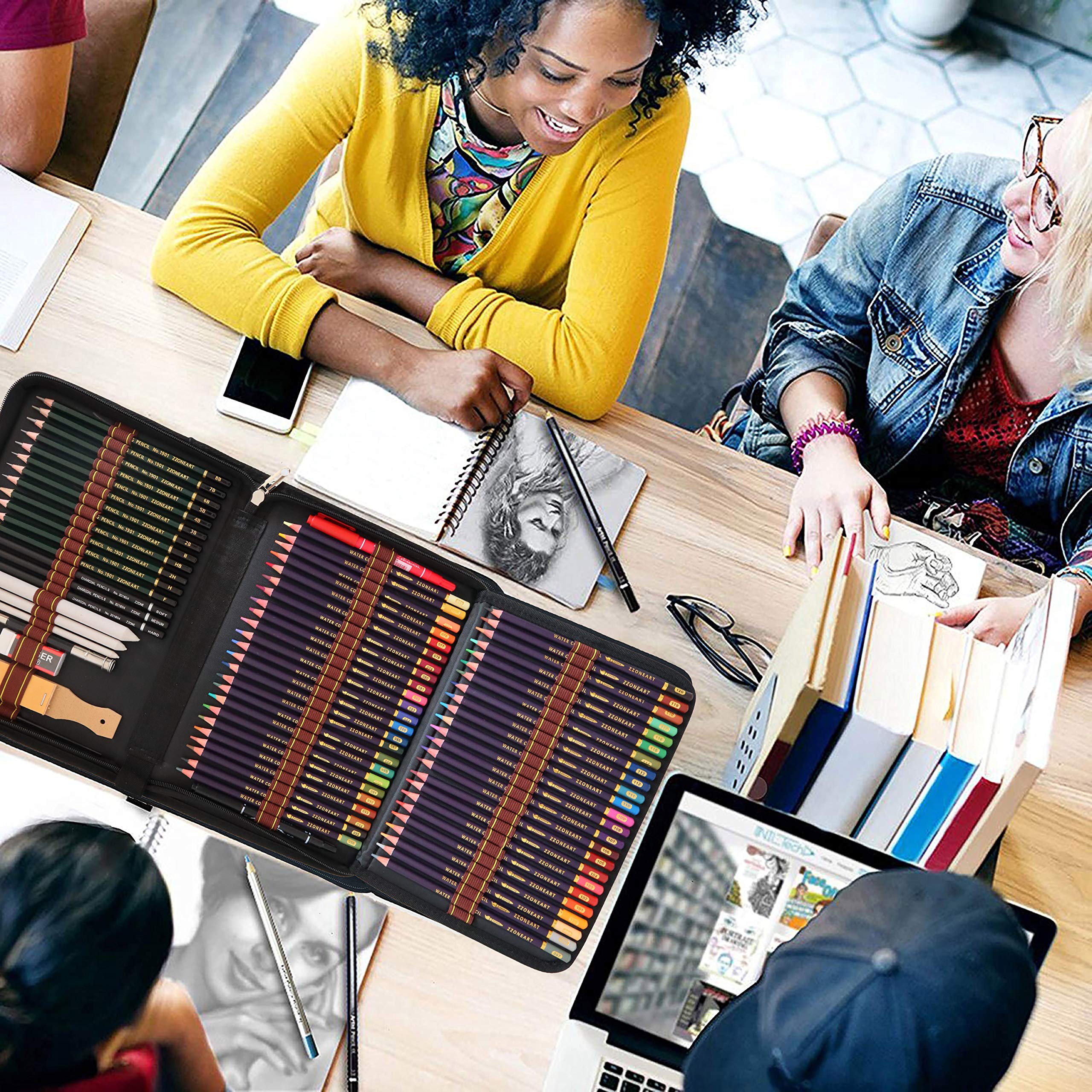 色鉛筆スケッチ バッグ 水彩色鉛筆セット（コットンバッグ） | フライング タイガー