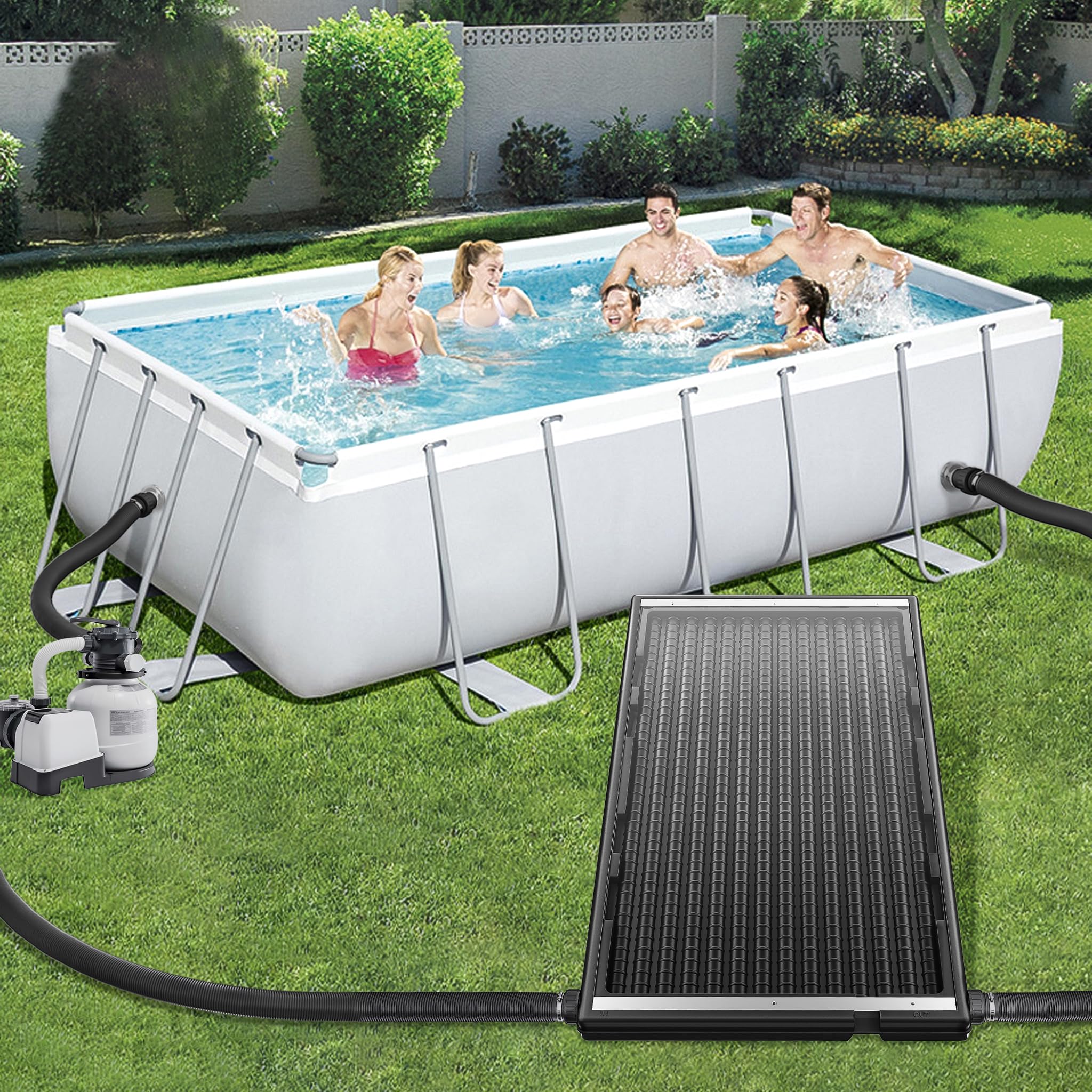 FIVMEN Riscaldatore solare per piscina Collettore solare 111,5x66x6,5 cm Riscaldatore solare per piscina Riscaldatore solare Pannello solare Riscaldatore solare fino a 15 L di capacità Impianto solare