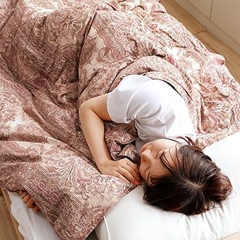 ペイズリー柄 羽毛肌掛布団 ダウン90% 両面綿生地60サテン使用日本製