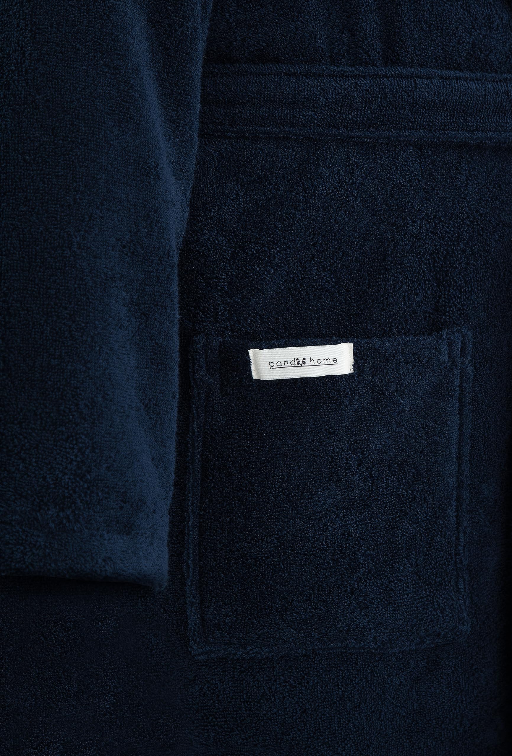PandaHome Bademantel Damen und Herren aus 100% Baumwolle, Morgenmantel Frottee Kuschel, Saunamantel Warm und Kuschelig, 400 g/m²