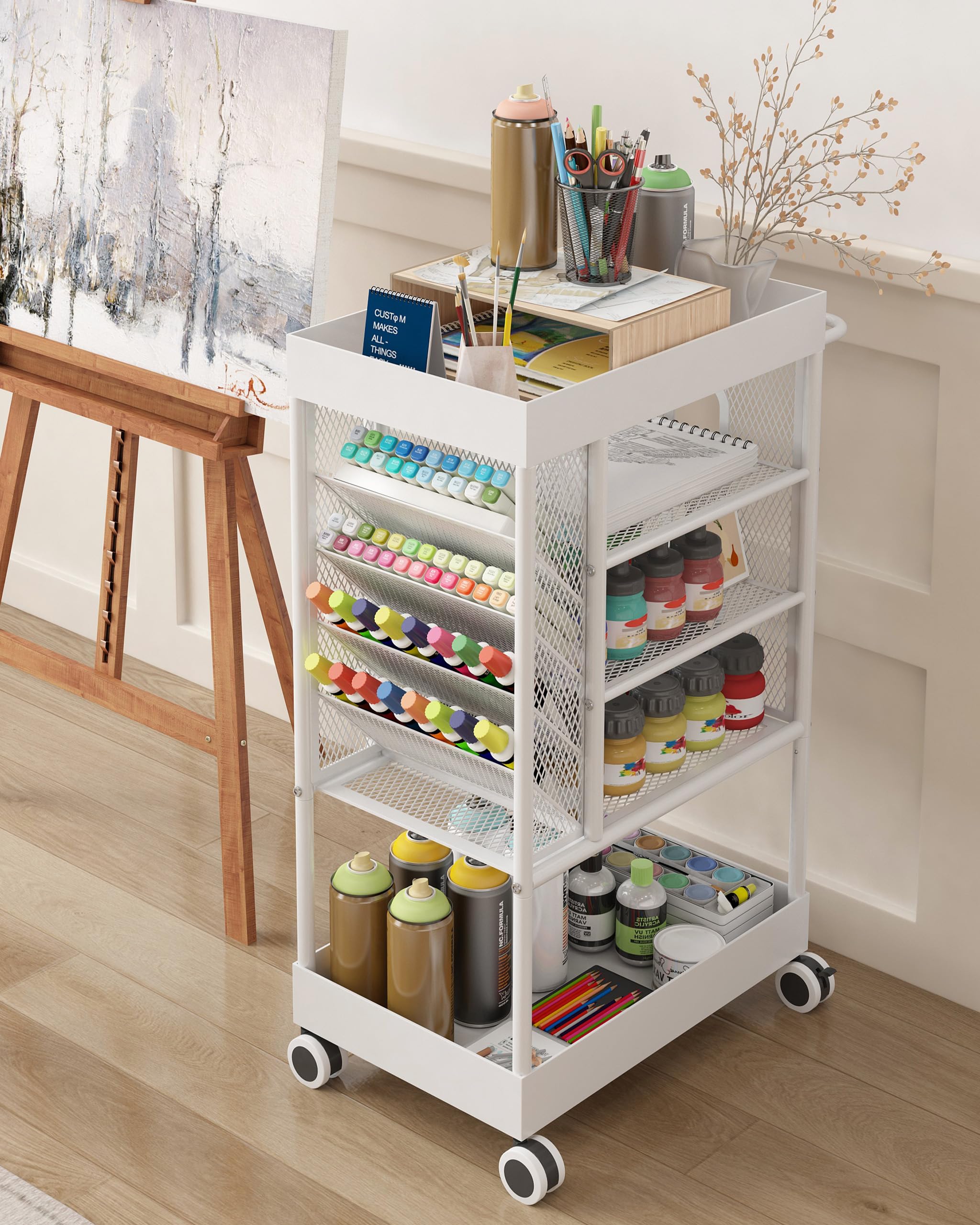 Organizador MetáLico para Materiales Artísticos, 5 Niveles Carro