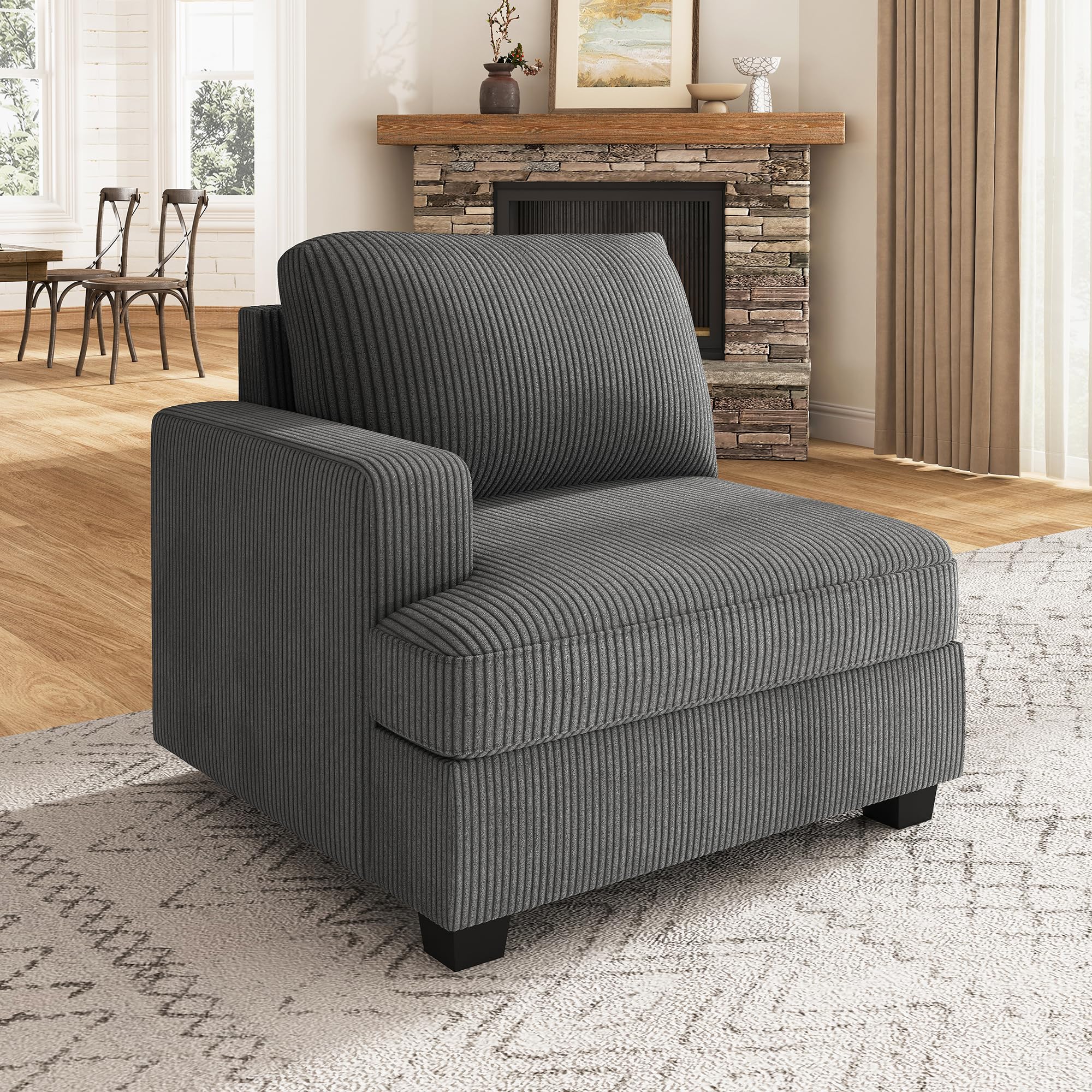 Nolany Left Armrest for Modular Sectional Couch, Customizable Left Armrest for Sectional Sofa, Dark Grey