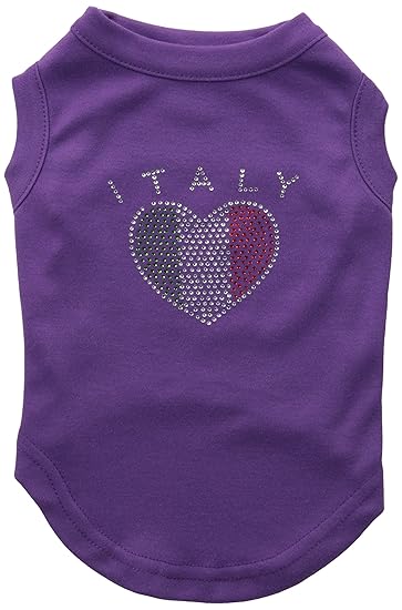 Mirage Pet Products Italy Rhinestone Pet Shirt, Medium, Purple