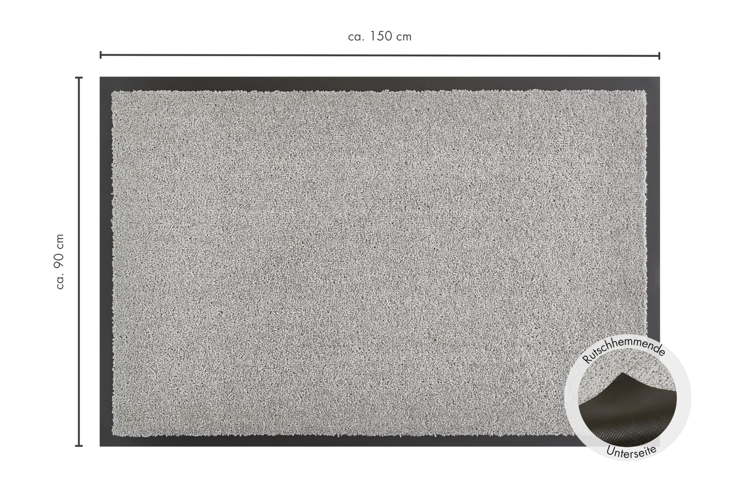 Andiamo zerbino Elektra - zerbino antisporco per l'ingresso di casa - ideale come zerbino per interni o come zerbino per esterni coperti - zerbino per porta d'ingresso 90 x 150 cm argento