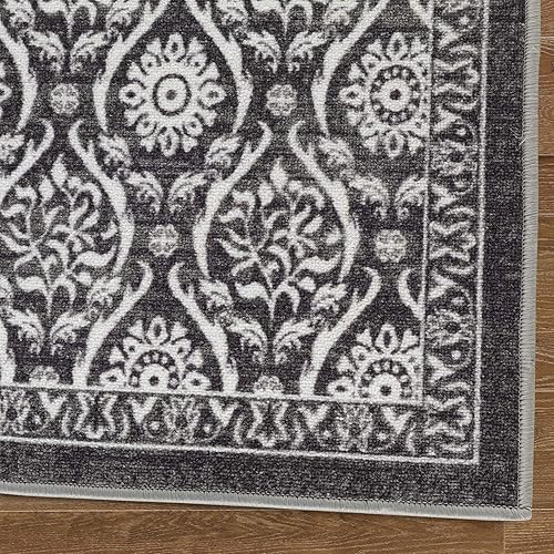 Miniatura 103 de Antep Rugs - Alfombras antideslizantes (antideslizante) 4 x 6 con parte trasera de goma floral geométrica de bajo perfil para interiores
