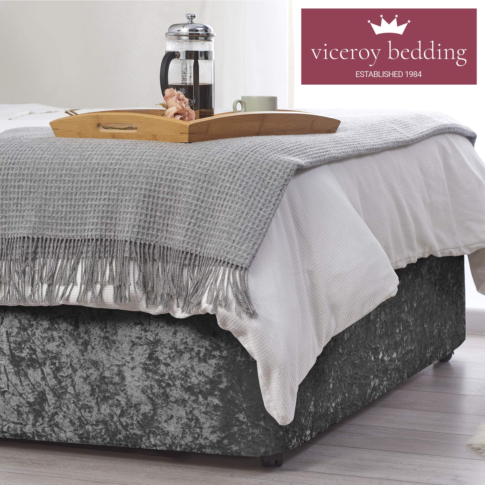 Buy viceroy bedding BED WRAP Crushed Velvet Divan Bed Base COVER