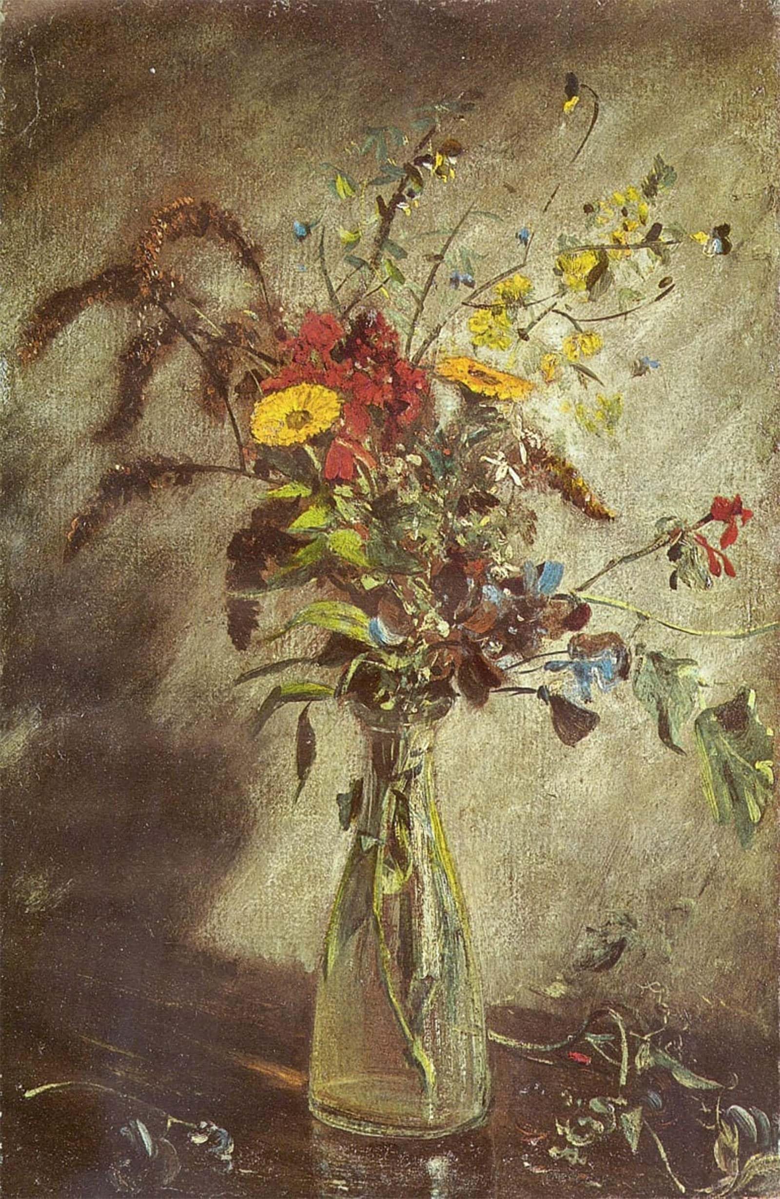 Posteriik No Frame Vintage Classic Picture Landscape Artwork Flowers In A Glass Vase By John Constable Portrait Canvas Painting For Office Home Decor 60X90cm