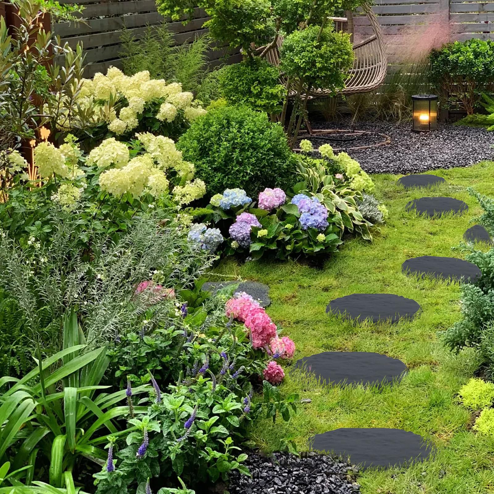 Piedras de jardín - adoquines decorativos para pasillos | Losas con estacas para callejón jardín patio trasero piscina parque espacios exteriores