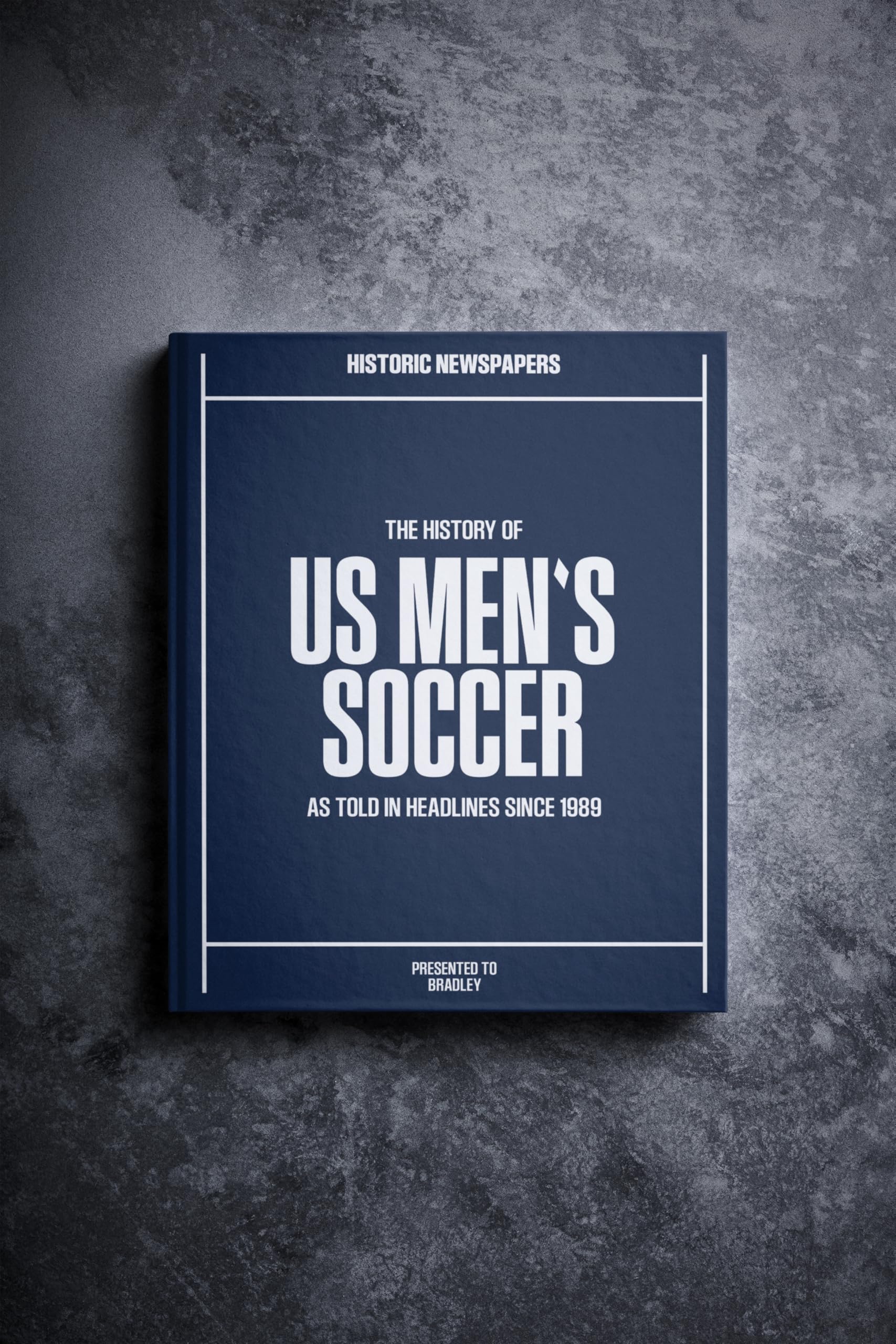 Historic Newspapers USA | Personalised Football Gift | Name Printed on Cover | Football History Book Through Newspapers | Football Gifts for Boys | Birthday Present for Him | Personalised Gift for Men — image 1