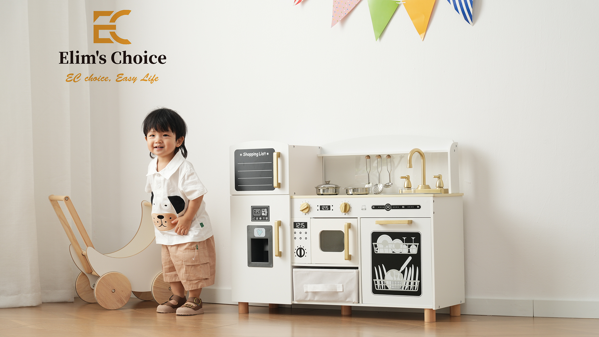 Amazon | ままごと キッチン 木製 絵描きキッチン 冷蔵庫 製氷機 電子