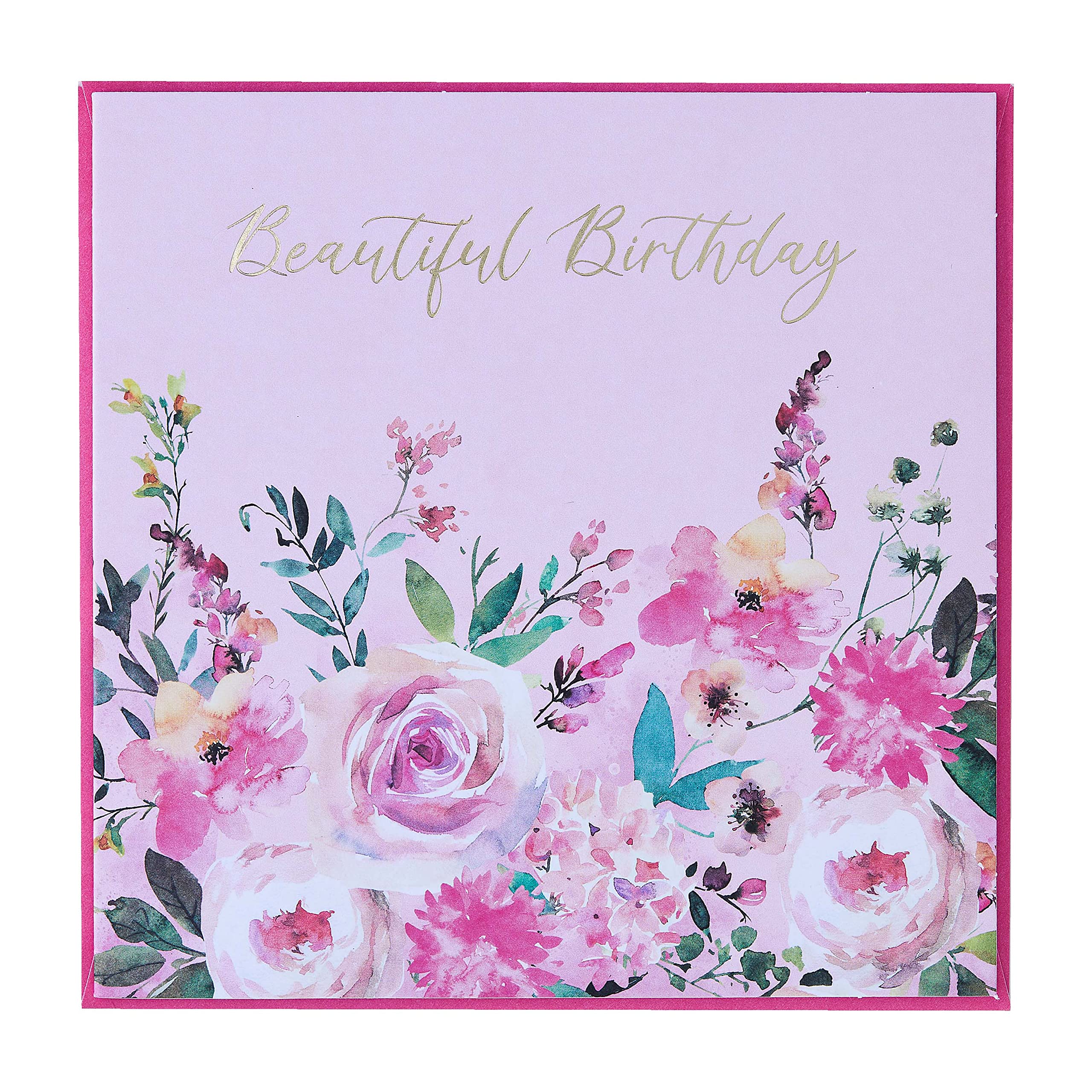 Design By Violet Country Charm 'Beautiful Birthday' Single Greeting Card, Grey