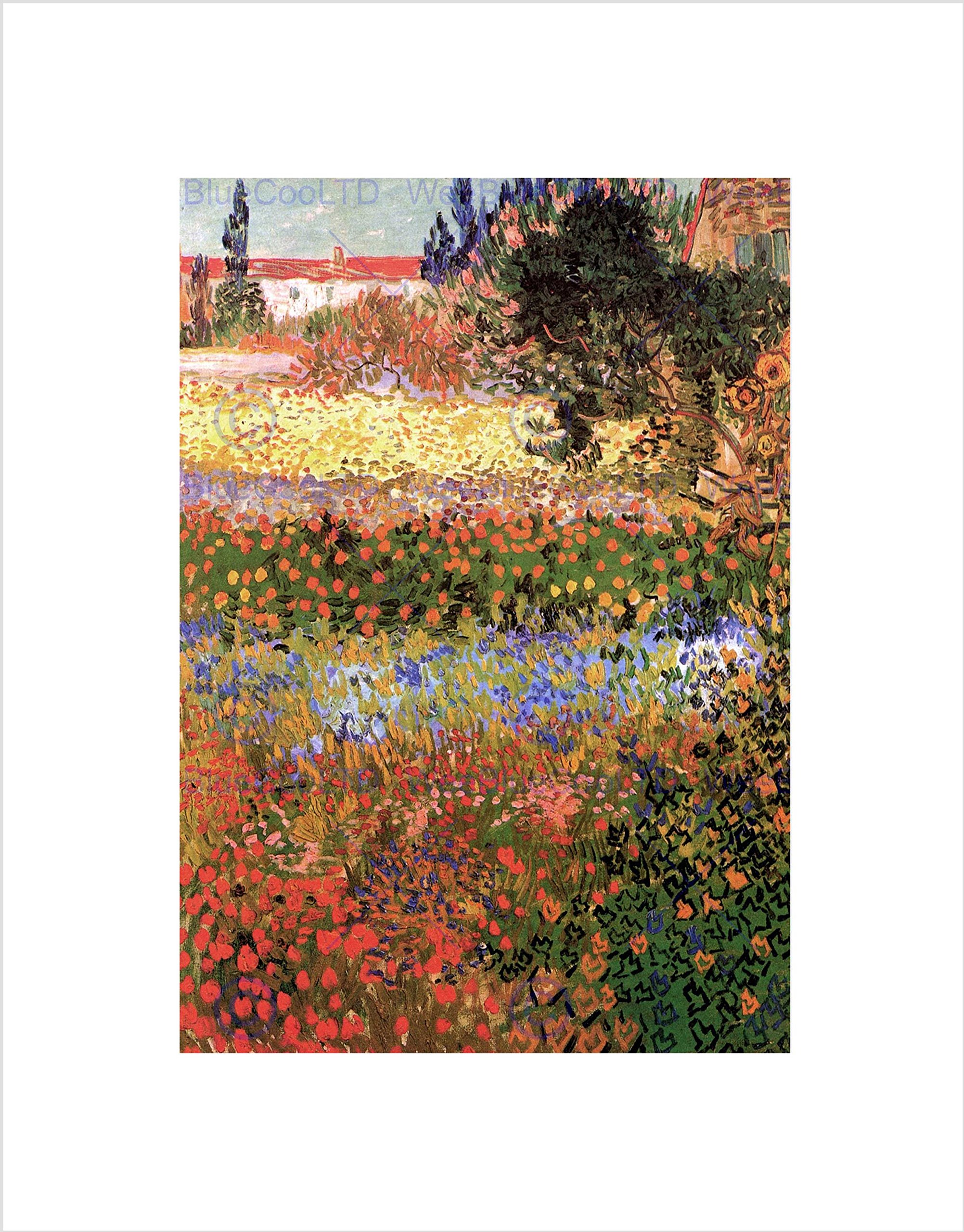 Wee Blue Coo Van Gogh Flowering Garden Old Master Wall Art Print