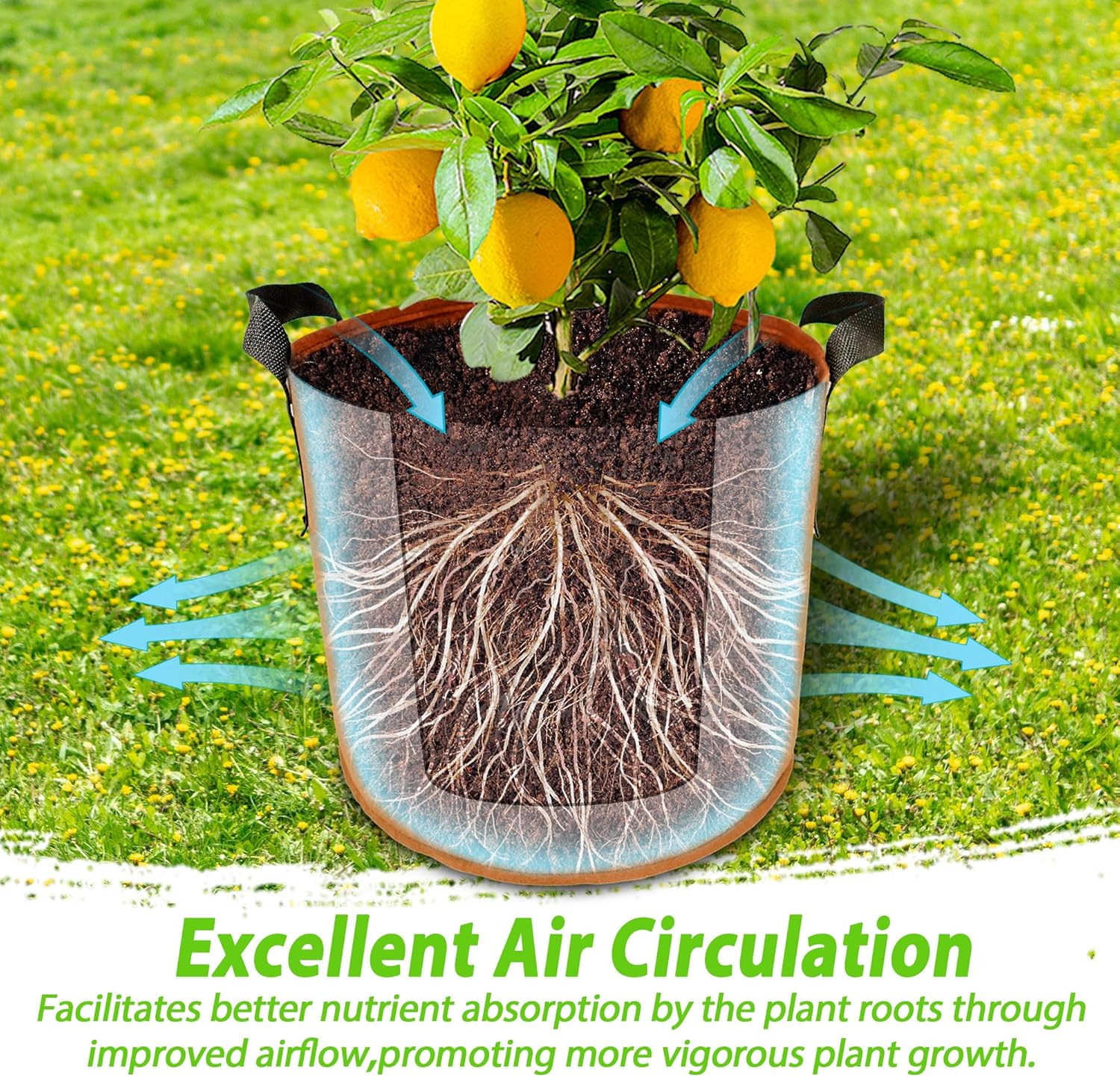 7 Pack 15 Gallon Plant Grow Bags - Mixed 7 Colors with Reinforced Handles & Aeration Design, Ideal for Tomato, Flowers & Fruits