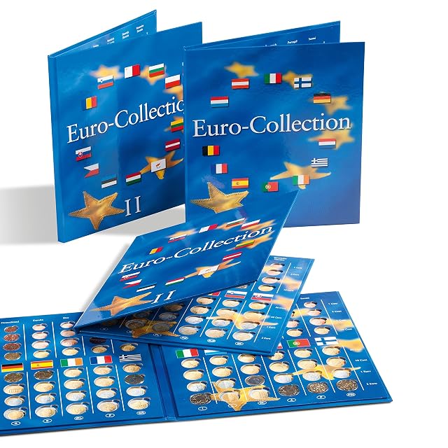Leuchtturm 354614 Álbum de Monedas Presso Euro-Collection - Bundle Volumen 1 y 2 Colección de Monedas Euro