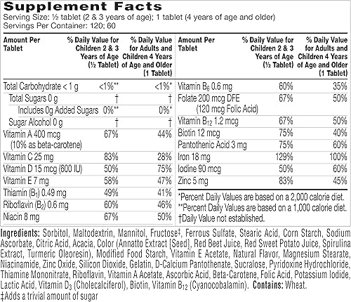 Miniatura 16 de Flintstones Vitamins Multivitamínico masticable para niños con + plancha extra para niños pequeños y niños con vitamina C, D, vitamina B12, 160