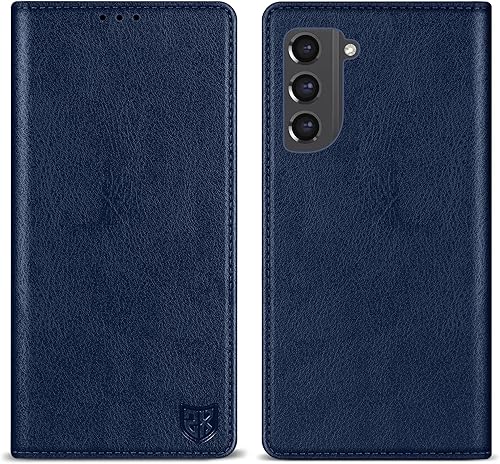 Miniatura 18 de ZZXX Funda tipo cartera para Samsung Galaxy S21 con bloqueo RFID, soporte de ranura para tarjetas, funda protectora de cuero magnético fuerte