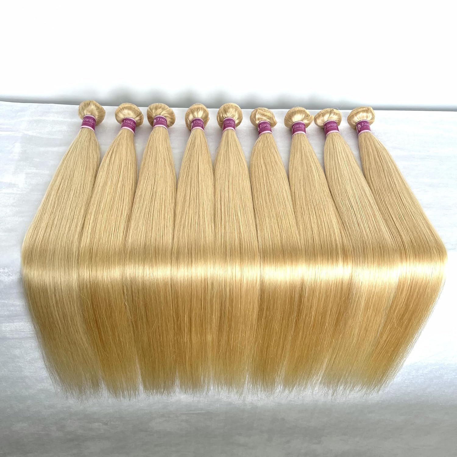 Real Raw Straight Bundles Human Hair 12A Human Hair Bundles 100% Unprocessed Virgin Double Weft Hair Bundle Natural Black Hair Extension for Women (613 Straight, 14 Inch)