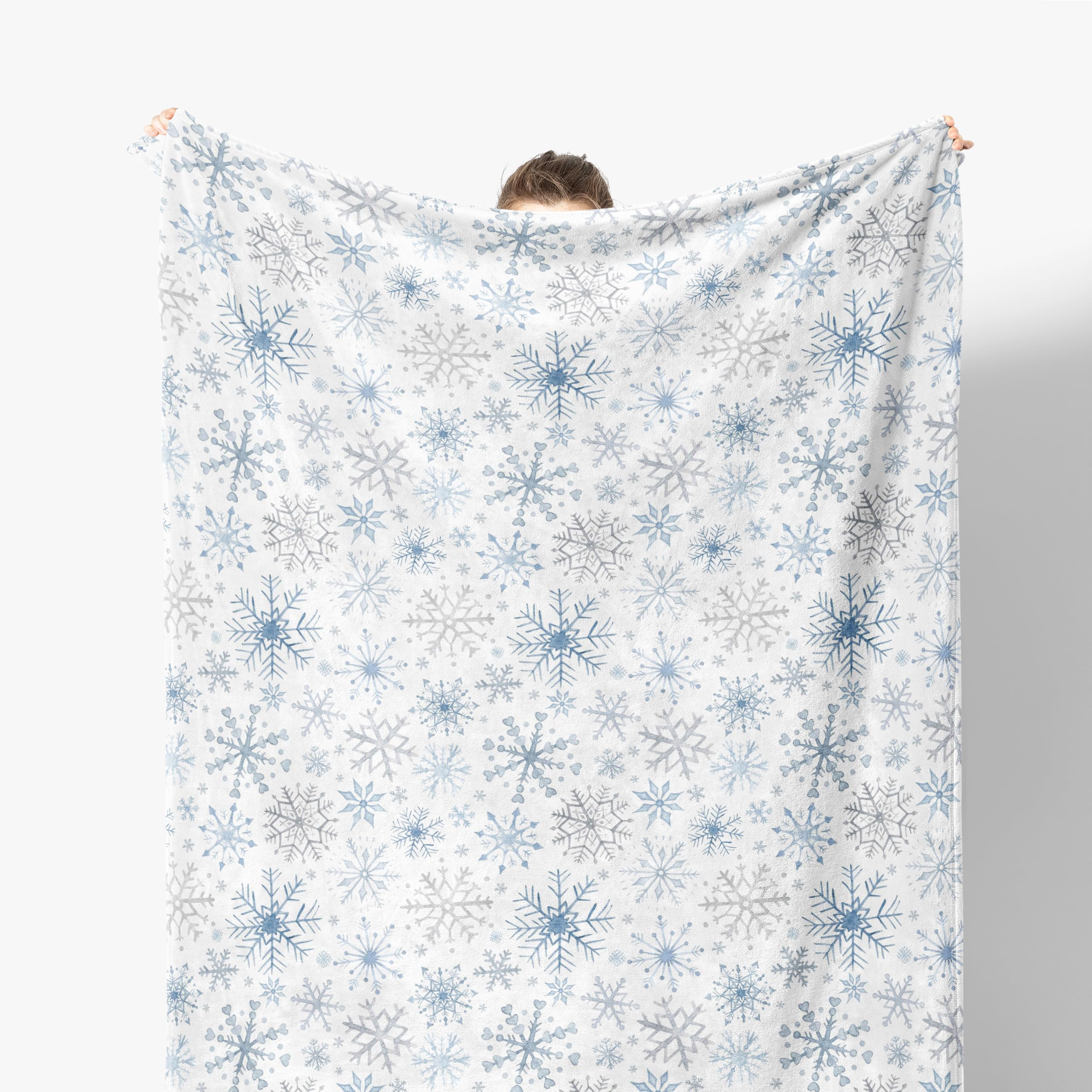 Kemingni Snowflake Blanket, Blue Winter Holiday Throw for Couch Sofa Bed, Christmas Decorations, 50x60 Inches