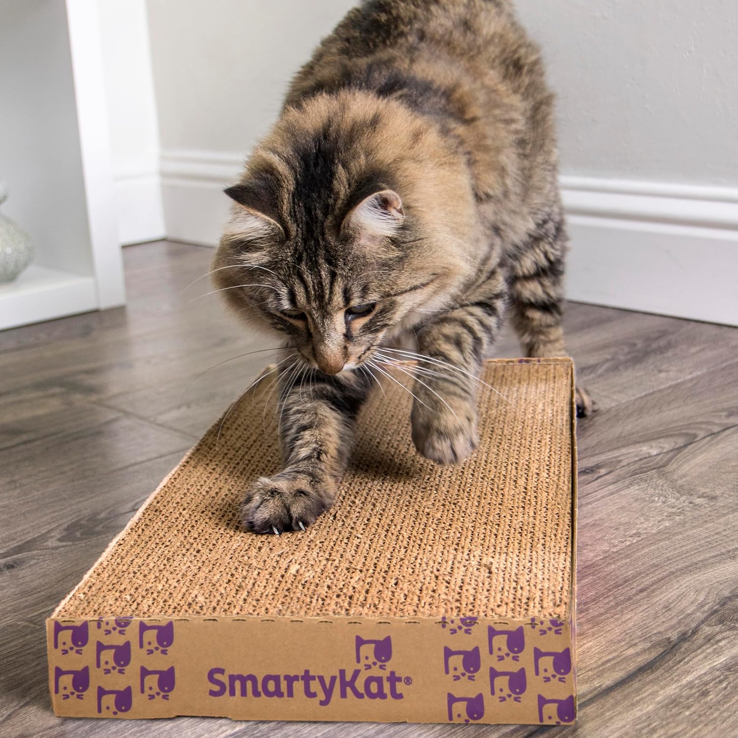 SmartyKat Super Scratcher+ Double Wide with Catnip Infusion Technology Corrugate Cat Scratch Pad, Reversible
