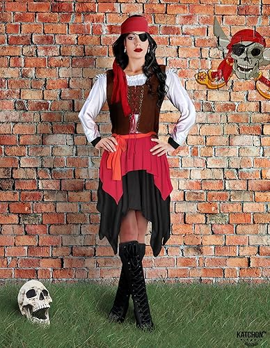 Vista 4 de KatchOn Disfraz de pirata de Halloween para mujer, vestido adulto para cosplay