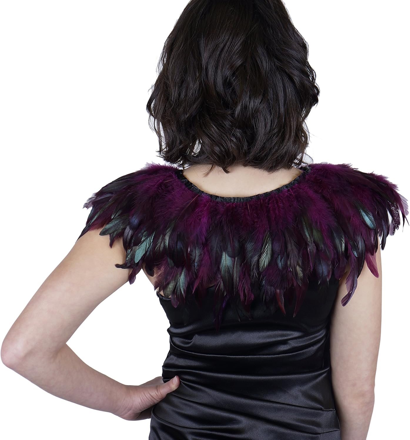 ZUCKER - Fashion Feather Choker - Steampunk Accessories - Feathers for Cosplay, Costumes - Elizabethan Collar - Bolero