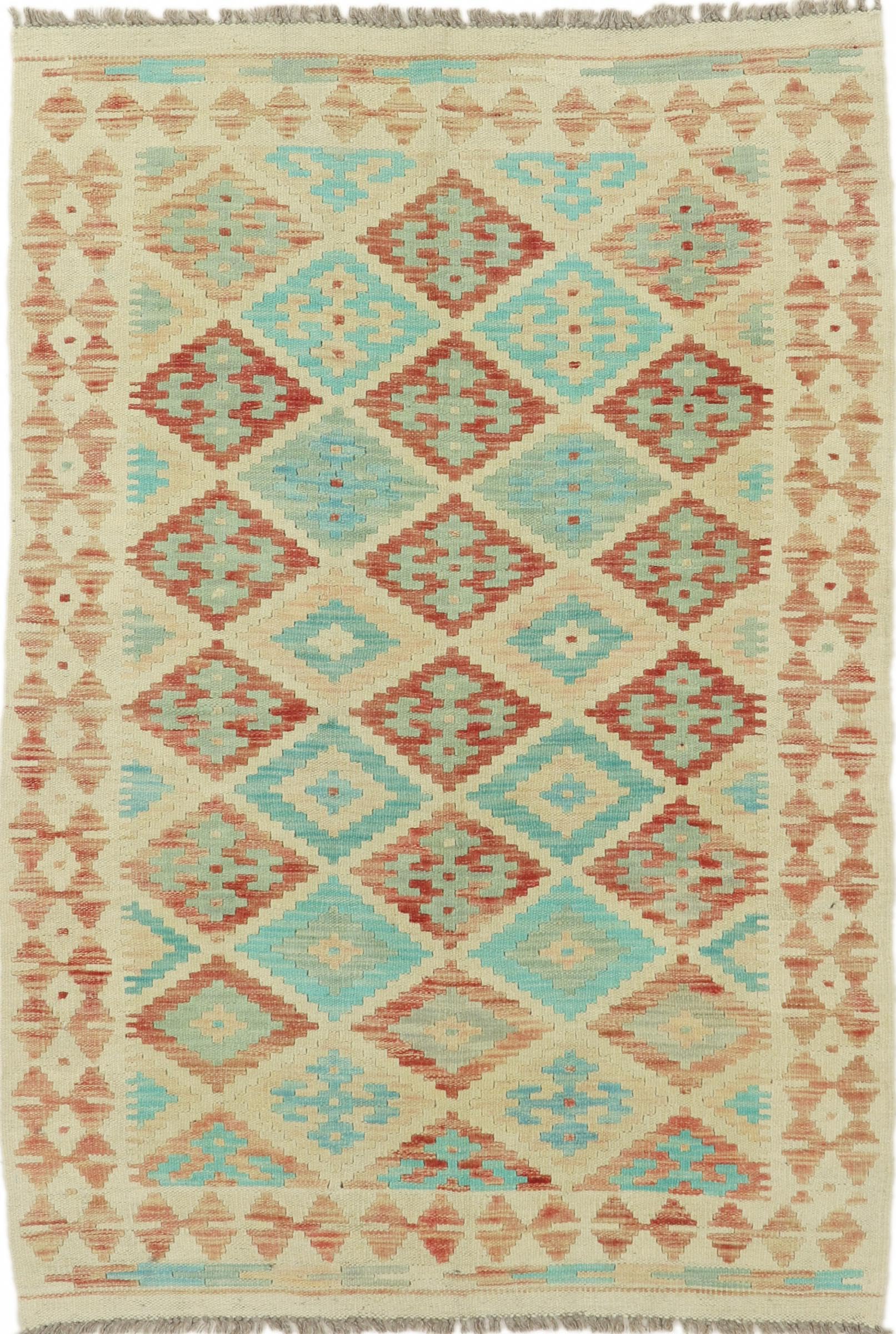 Tapis Kilim Afghan Heritage tissé à la main, l'âme de l'Orient en pure laine 105x153 cm