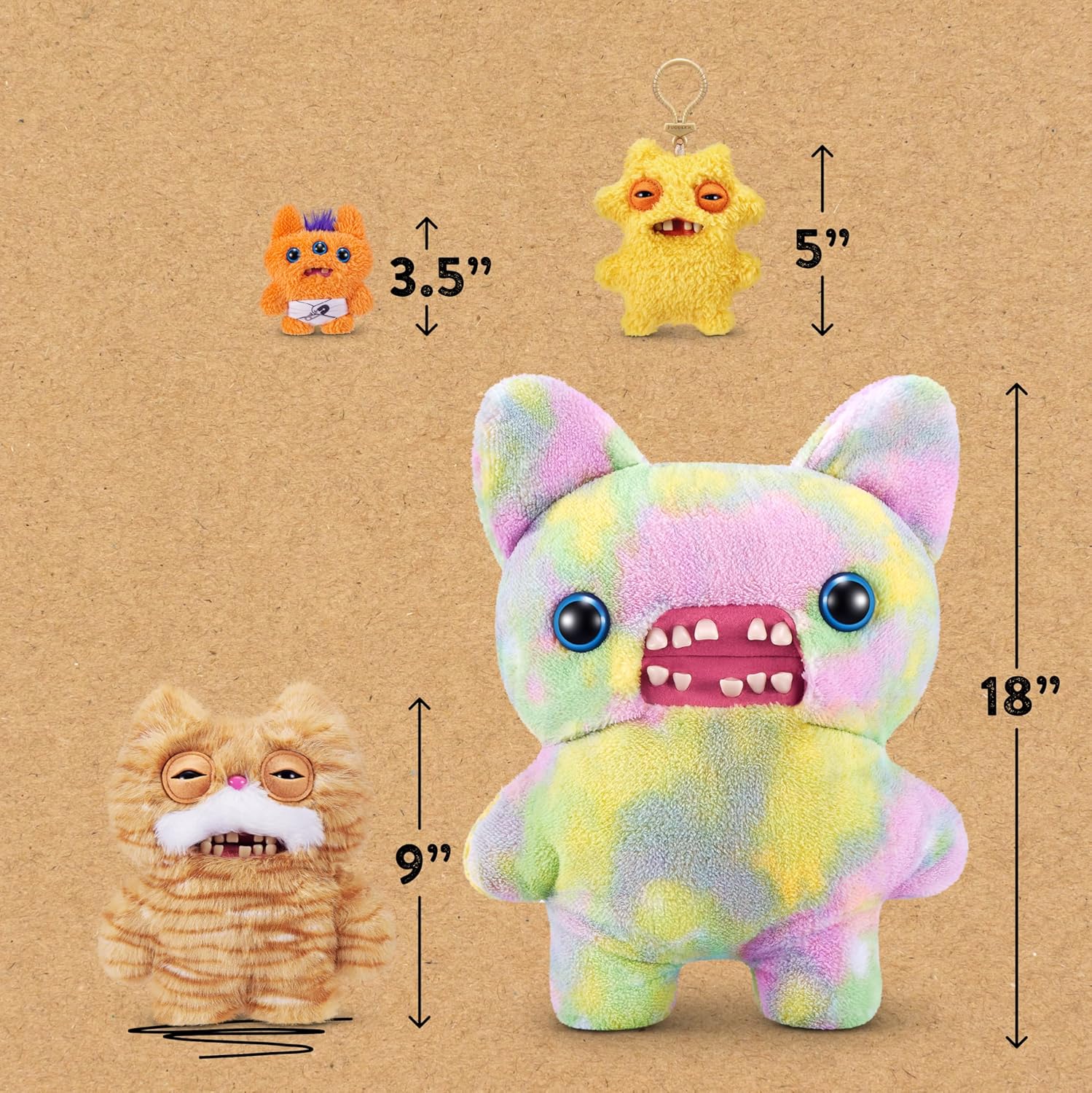 Fuggler Alley Cats 9-Inch Plush Toy (Stinkface) by ZURU – Funny Ugly Monster Stuffed Animal with Human-Like Teeth, Collectible Plush for Kids, Tweens, Teens, Adults & Cat-Loving Weirdos