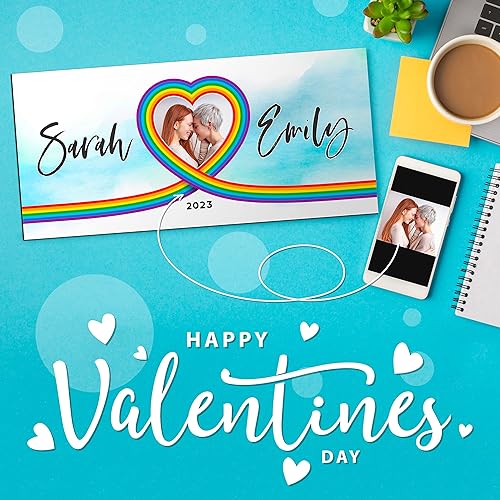 Miniatura 8 de Letrero de madera personalizado para el día de San Valentín para parejas 2 tamaños 6 diseños personalizado con foto y nombres día de San Valentín