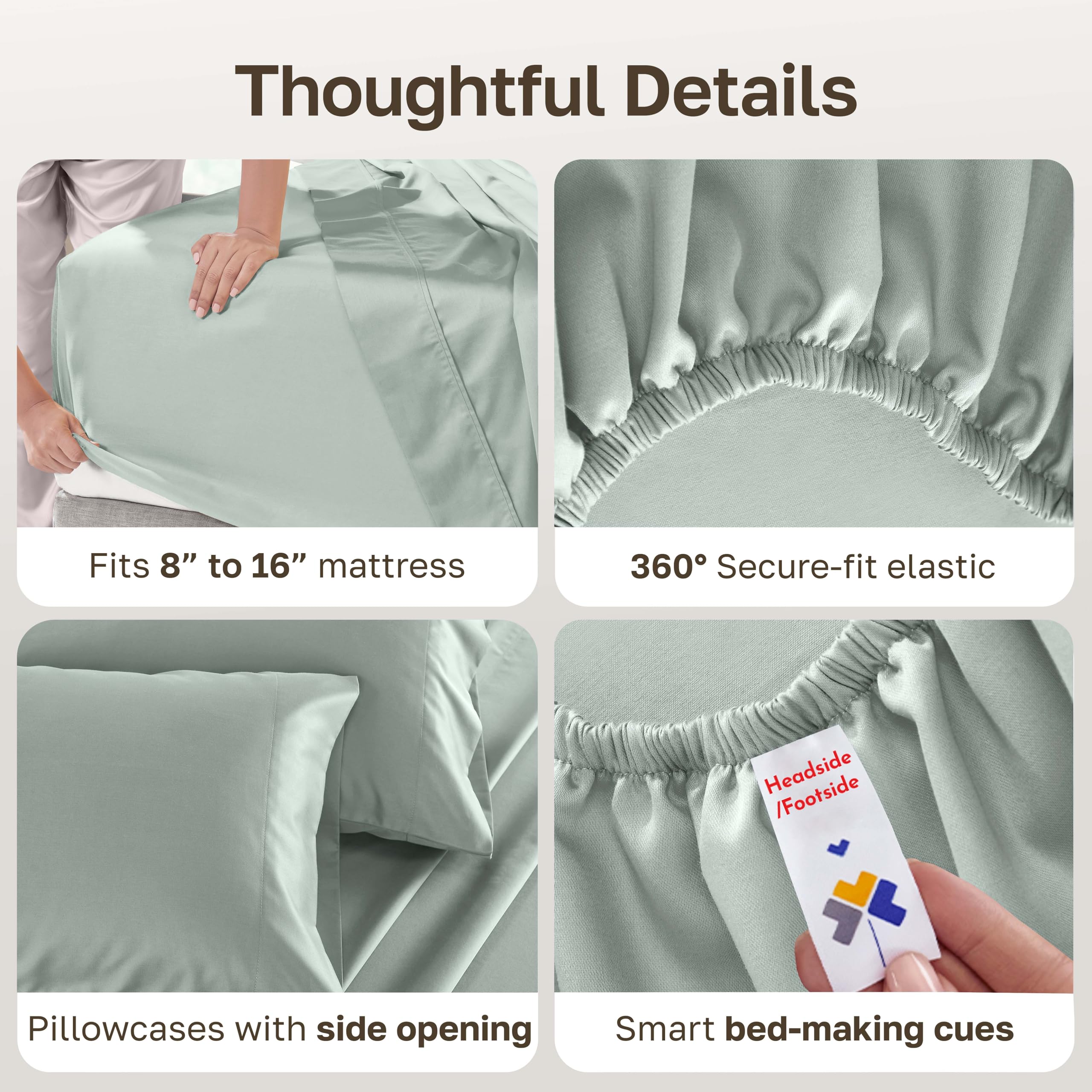 Amazon.com: California Design Den Full Size Sateen Sheet Set - 100