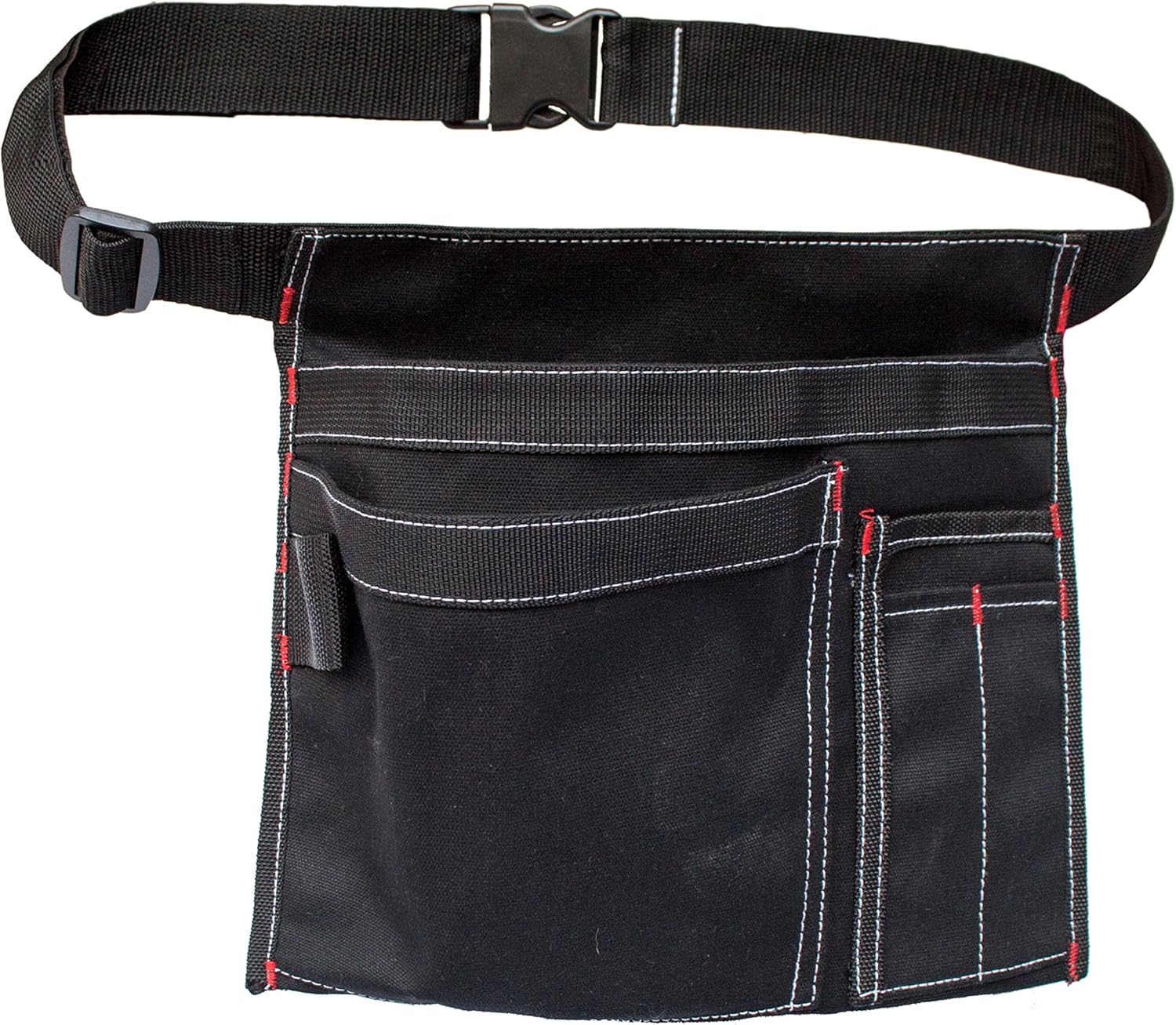 Tool Pouch MDSTOP Single Side Apron with 5 Pockets and 1 Hammer Loop, Fits for Hammer, Pencils, Screwdrivers etc. (Black)