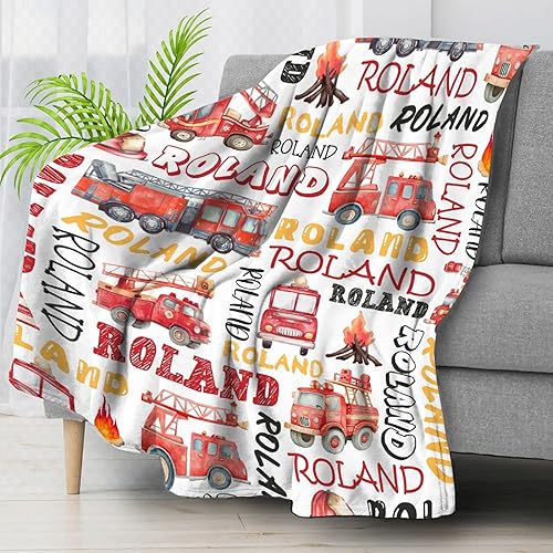 Miniatura 130 de Manta de bebé de bomberos con camión de bomberos, súper suave, manta acogedora para recién nacido, manta de recepción para bebé, manta para cuna, 40