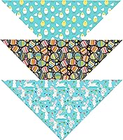 Vista 1 de Native Pup Bandana para perro de Pascua Paquete de 3 Juego de bufanda de primavera huevos, conejitos y pollitos (Pascua, grande)