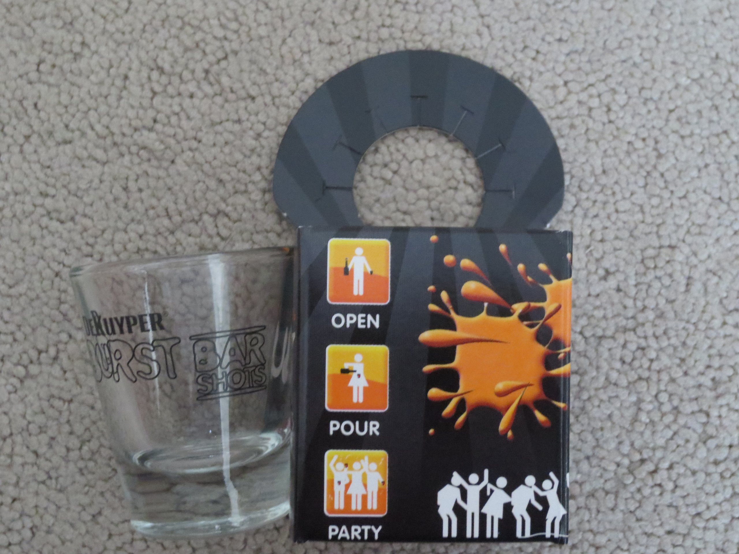 Bourbon Whiskey Shot Glasses - Burst Bar Shots - DeKuyper Advertising Collectible