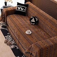 Vista 292 de VClife funda boho de sofá de felpilla para sofá seccional, funda antideslizante para sofá de 2 plazas, protector para mascotas con borlas, funda