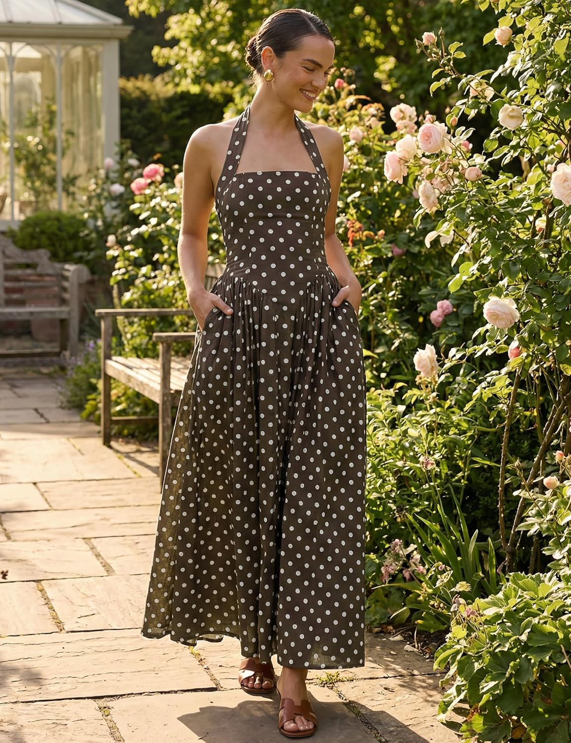 Lingswallow Women Vintage Polka Dot Dress - Retro Tea Party & Cocktail Dress for Wedding Guest, and Casual Wear