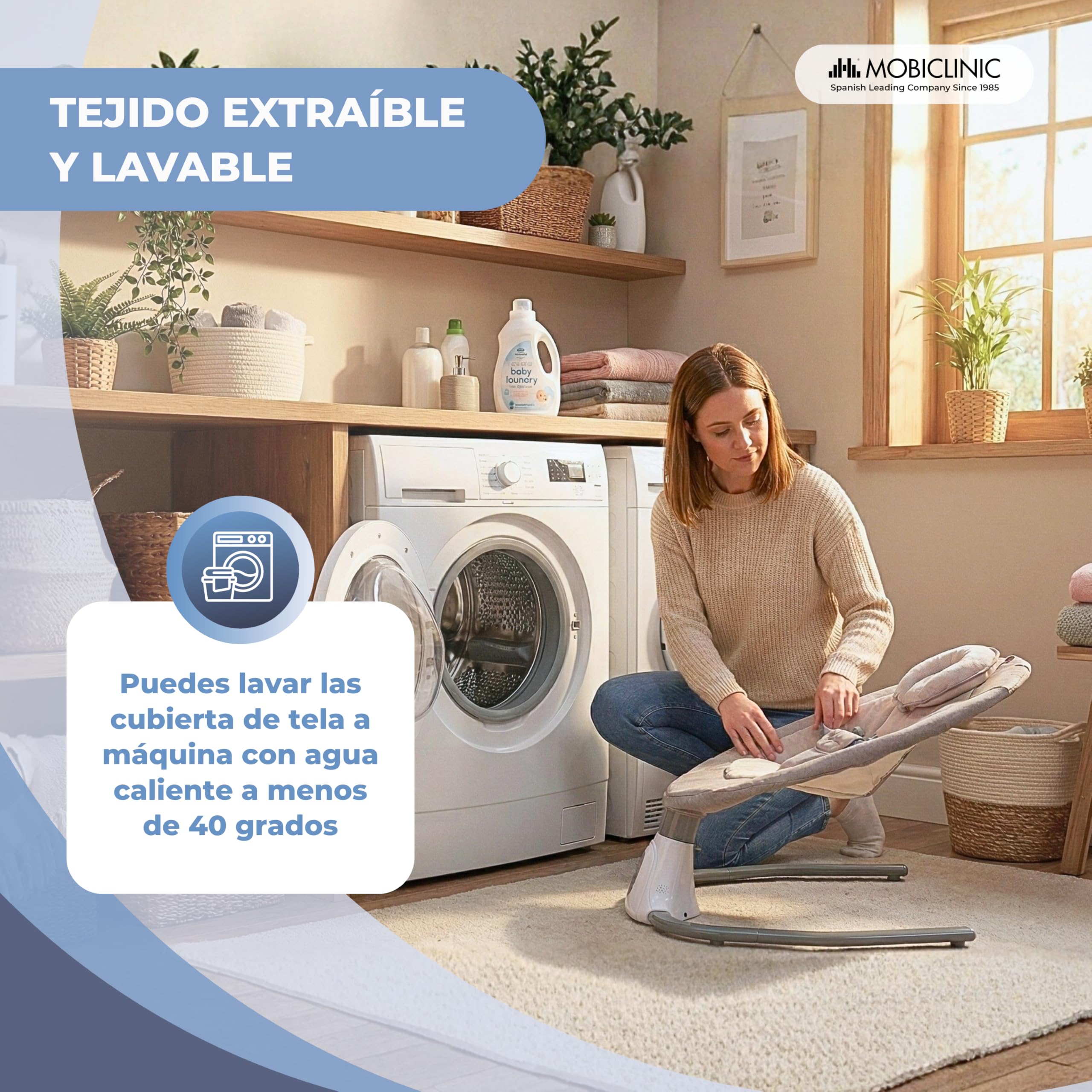 Mobiclinic® kids, Hamaca mecedora, Tuktuk, 4 velocidades ajustables, 0 meses a 18 kg, Arnés de 3 puntos, Mando distancia, 12 canciones incorporadas, Juguetes, Mosquitera, Bluetooth y usb
